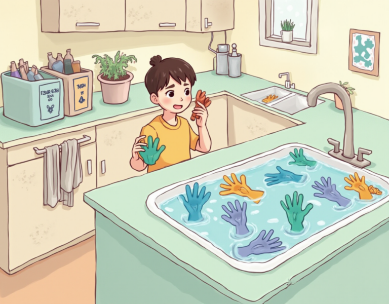 고무장갑, 올바른 분리수거로 환경보호해요!